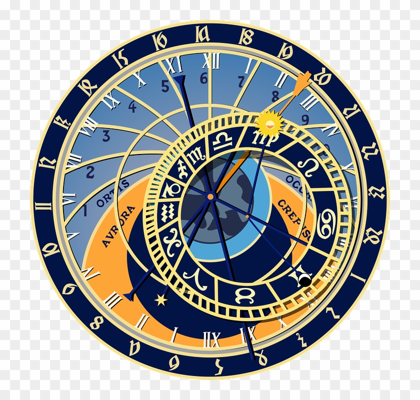 Blue Wall Cliparts - Prague Astronomical Clock Vector #1386140