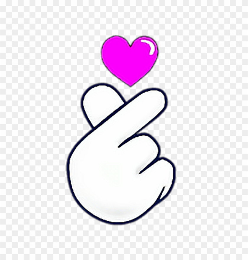 Hands Heart Love Ftestickers Stickers Autocollants - Finger Heart Emoji Png #1386438