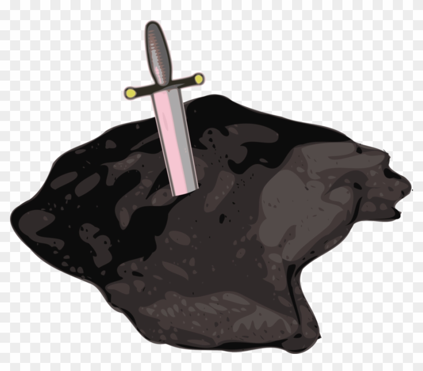 King Arthur Excalibur Sword Weapon Drawing - Sword In Stone Png #1386791