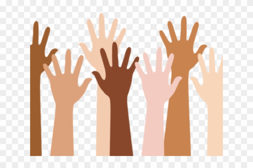 Unique Clipart Diversity - People Raising Hands Png #1386921
