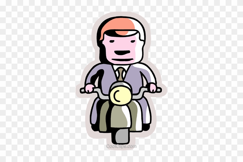 Businessman Riding His Motorcycle Royalty Free Vector - Businessman Riding His Motorcycle Royalty Free Vector #1386983
