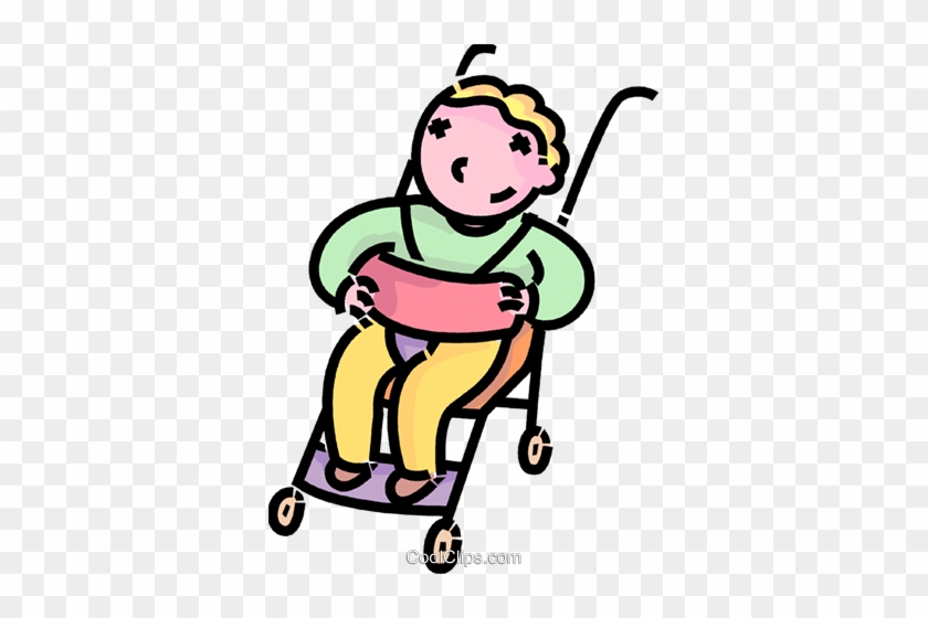 Baby In The Stroller Royalty Free Vector Clip Art Illustration - Baby In The Stroller Royalty Free Vector Clip Art Illustration #1387008