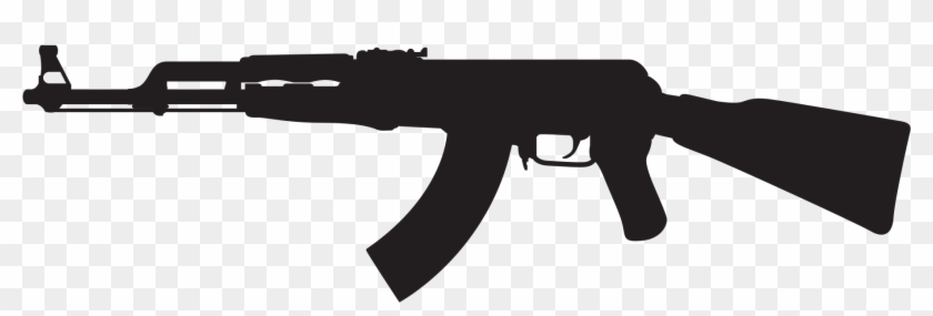 Hunter Vector Rifle Silhouette Clipart Download - Ak 47 Black Png #1387183