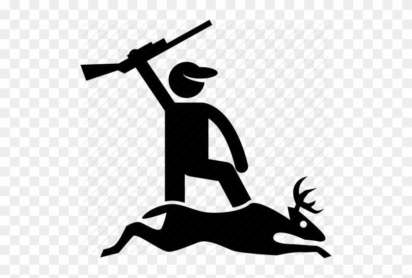 Black And White Download Deer Hunter Silhouette At - Animal Hunters Clip Art #1387206