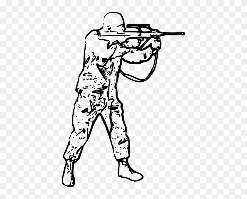 Free Vector Soldier Silhouette Clip Art - Soldier Black And White #215410
