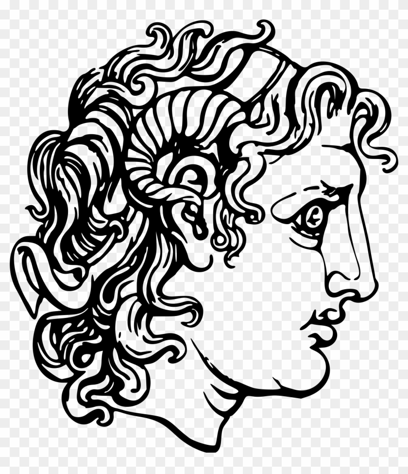 Alexander The Great Head Bust Vector Clipart Image - Alexander The Great Drawing #216100