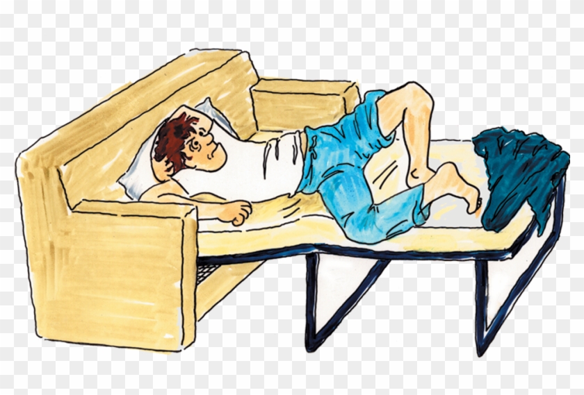 A Restless Night Sleep On A Sofa Bed - Uncomfortable Bed Clipart #216174