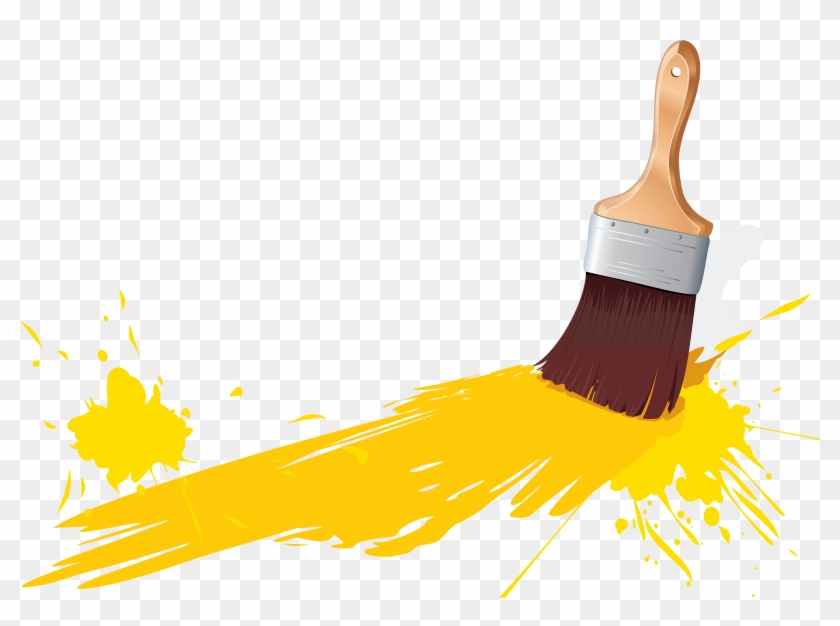 Yellow Paint Brush Clipart - Paint Brush Clip Art #216304