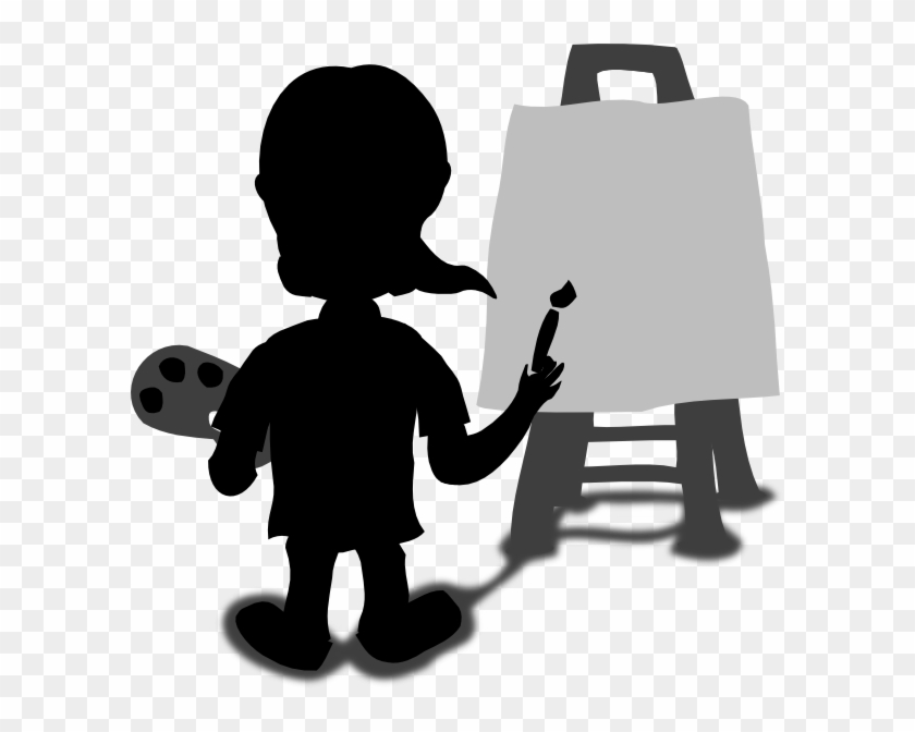 Cartoon Character Painting Blank Slate Clip Art - Painter Cartoon Silhouette Png #216389