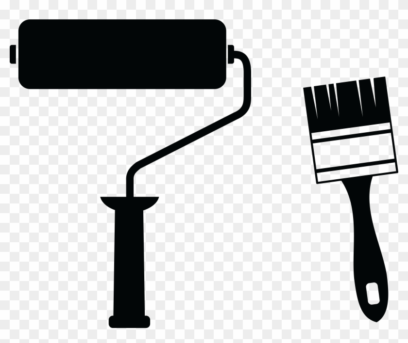Free Clipart Of A Paint Roller And Brush - Paint Roller Brush Clipart #216405