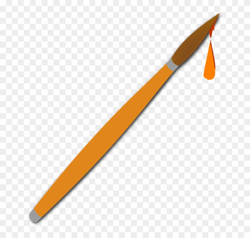 Orange Clipart Paintbrush - Orange Clipart Paintbrush #216855