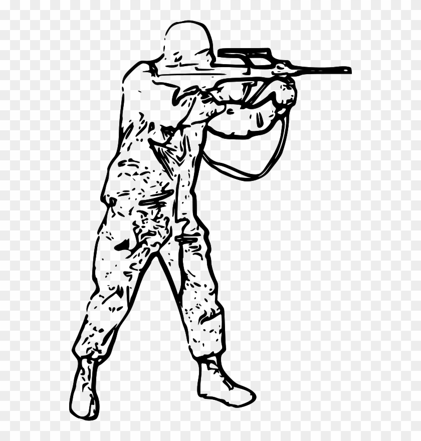 Clipart - Soldier Black And White #216913