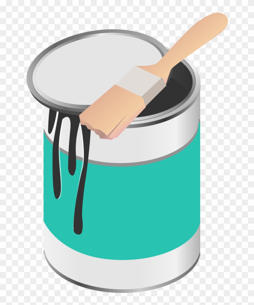 Painting Brush Illustration - Paint Pot Clip Art #216936