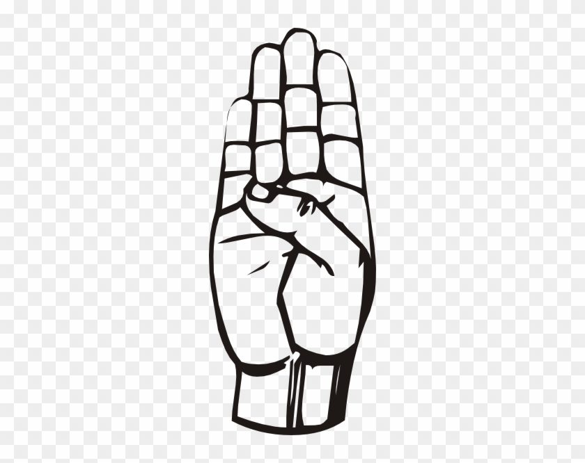 Free Vector Sign Language B Clip Art - Sign Language Letter B #216951