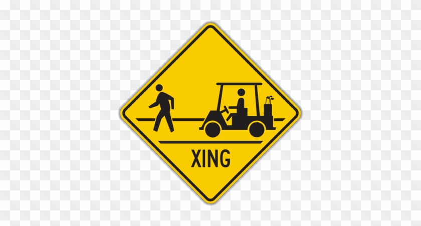 Hw11-11 Golf Cart Crossing - Hard Of Hearing Sign #217127