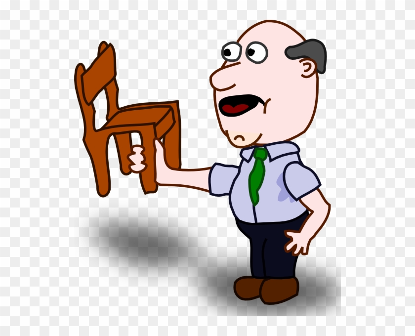 Free Vector Fatman Holding A Chair Clip Art - Holding A Pen Clipart #217168