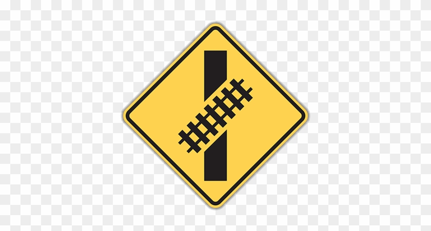 W10-12 Skewed Crossing - Railroad Crossing Road Sign #217250