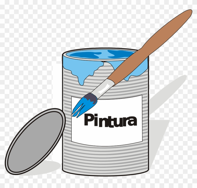 Brush, Paint, Cartoon, Can, Tin, Cans, Brushes, Tins - Cartoon Paint Tin #217477