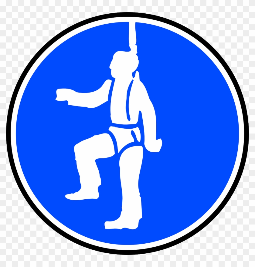 Blue, Fall, Symbol, Signs, Symbols, Protection - Wear Safety Harness Sign Vector #217521