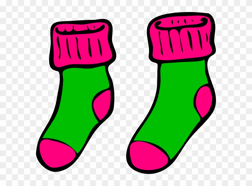 Green Pink Sock Clip Art At Clker - Socks Clip Art #217576