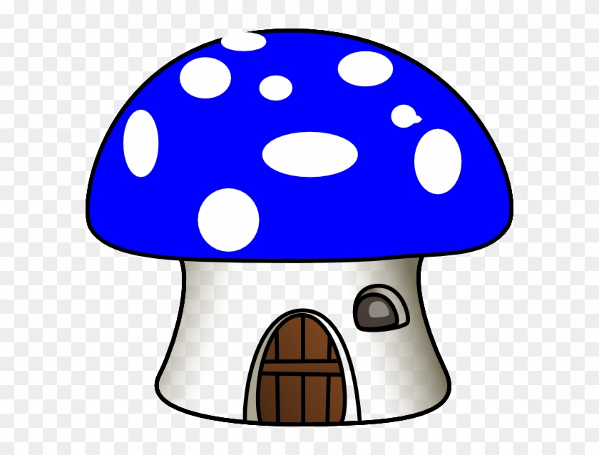 Mushroom In Blue Clip Art - Hongo De Los Pitufos #217623