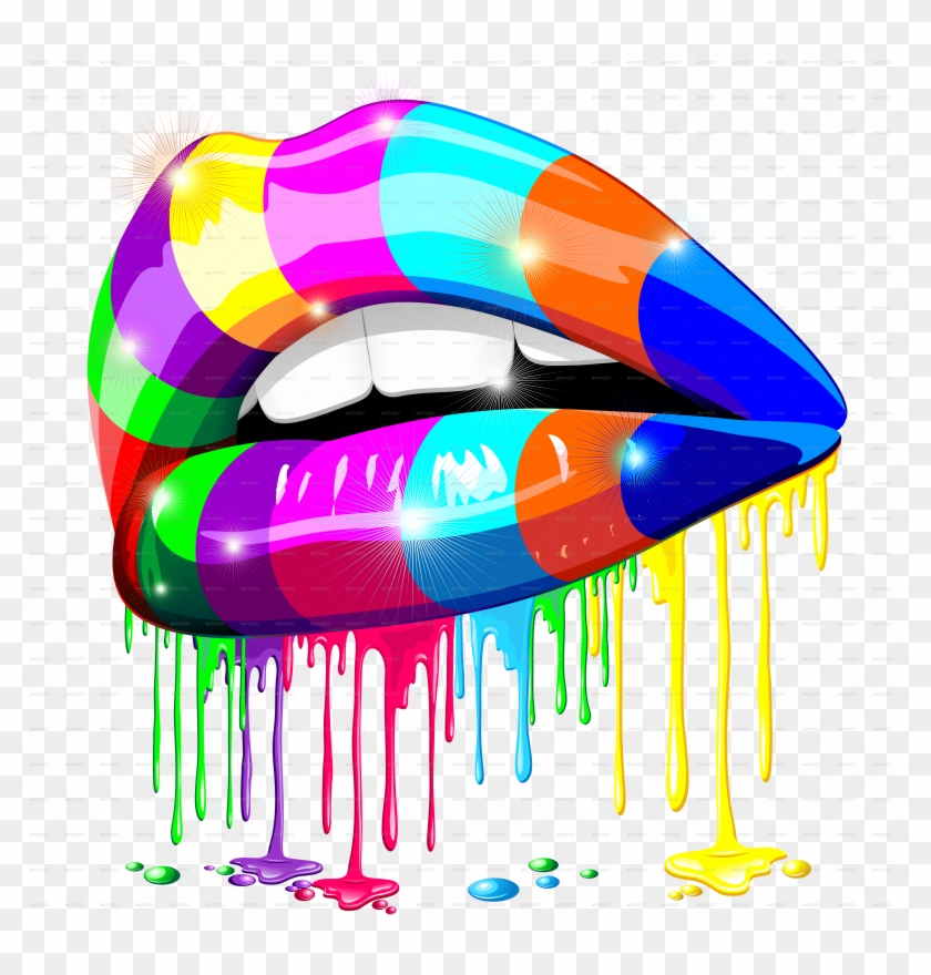 Sensual Lips Psychedelic-png5000 - Sandbox Coloring #217640