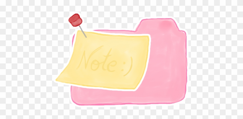 Pink Folder With Note Icon - Folder Png Note #217667