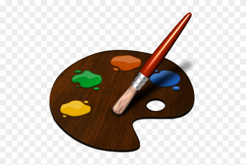 Clipart Illustration Of A Paint Palette - Easy Paint Brush Drawing #217701