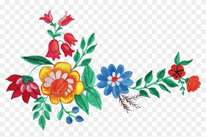 Free Download - Flowers Watercolor Corner Png #217729