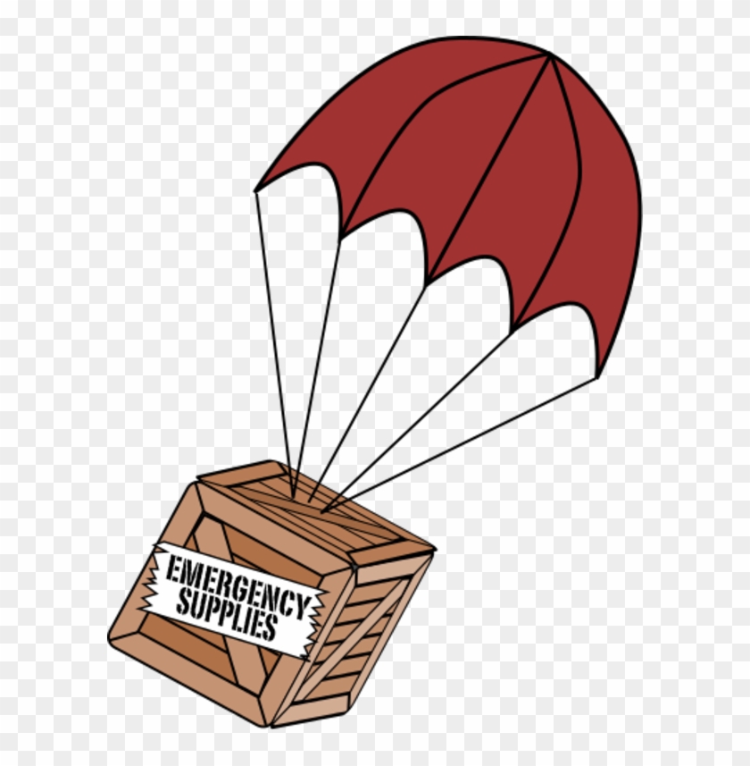 Survival Food Supply Clip Art - Box With Parachute #217809