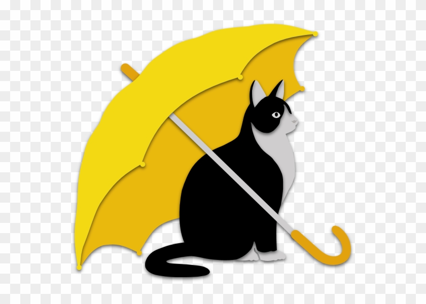 Cat Under Umbrella - Illustration #218020