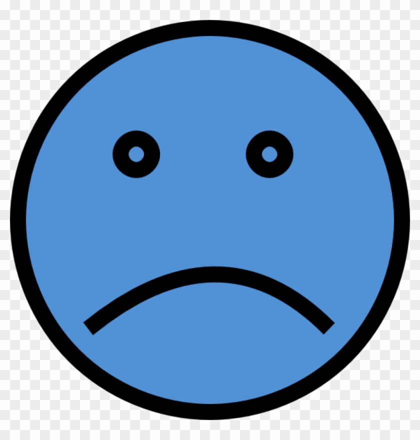Sad Face Sad Smiley Clipart Free Images - Blue Sad Face Png #218178