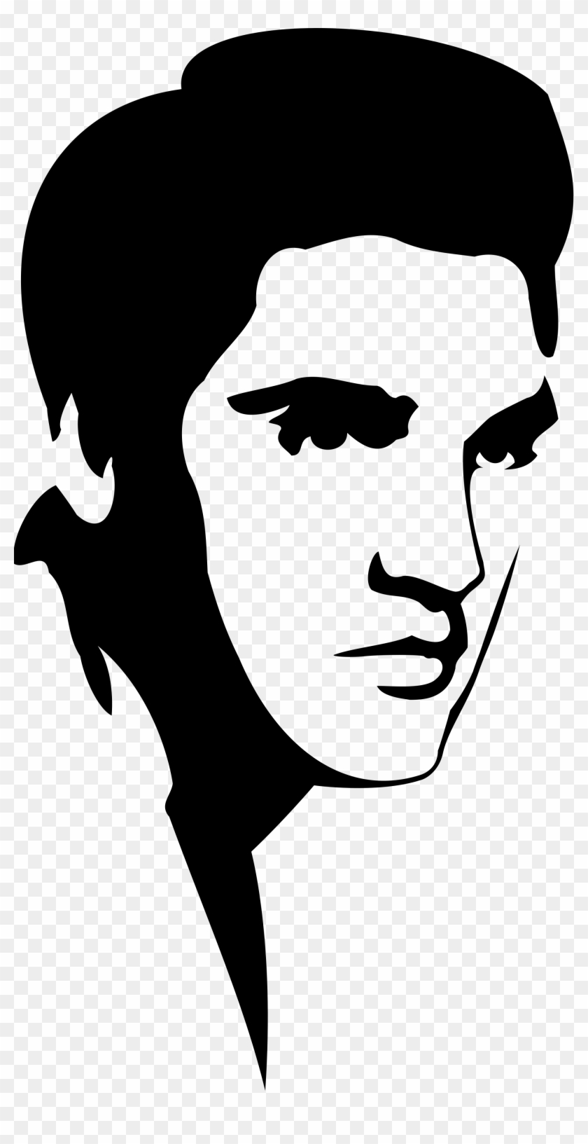 An Elvis Presley Stencil, Made With Black Spray Paint - Elvis Presley Black And White Portrait #218205