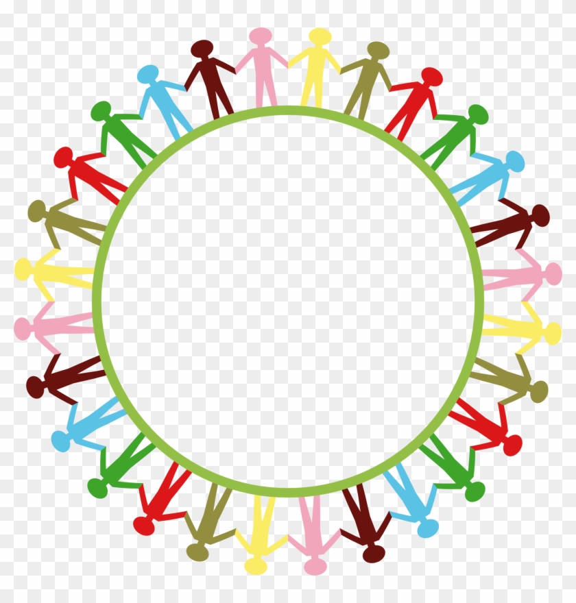 People Around Circle Holding Hands Clip Art - We Are Big Family #218270