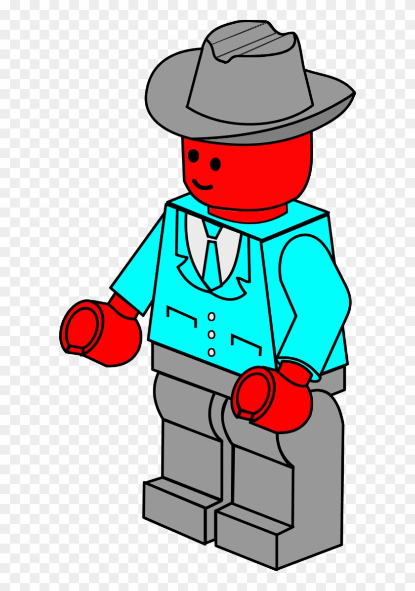 Business Man Lego Vector Clip Art - Police Officer Coloring Sheet #218655