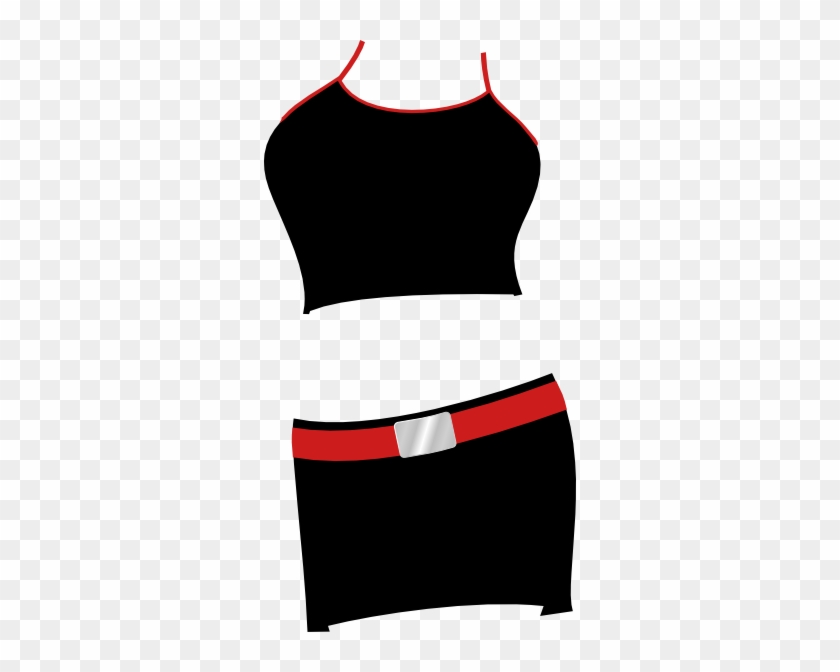 Free Vector Women Clothing Top And Skirt Clip Art - Short Skirt Clip Art #218680