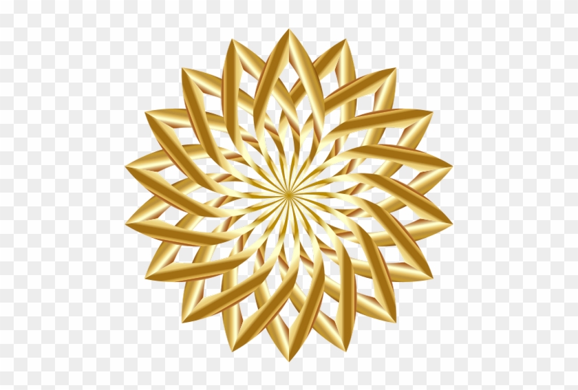 Vektorový Obrázek, Ilustrační Klipart Zlatý Květ Zdarma - Gold Lotus Flower Logo #218725