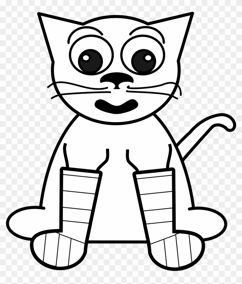 Clipart Library - Lines Colouring Book Cat #218748