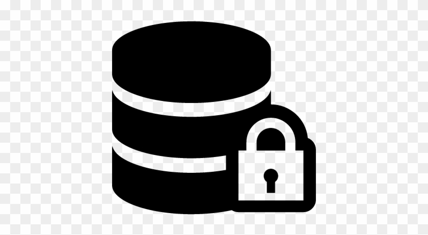 Lock Database Button Vector - Database Security Icon Png #218779