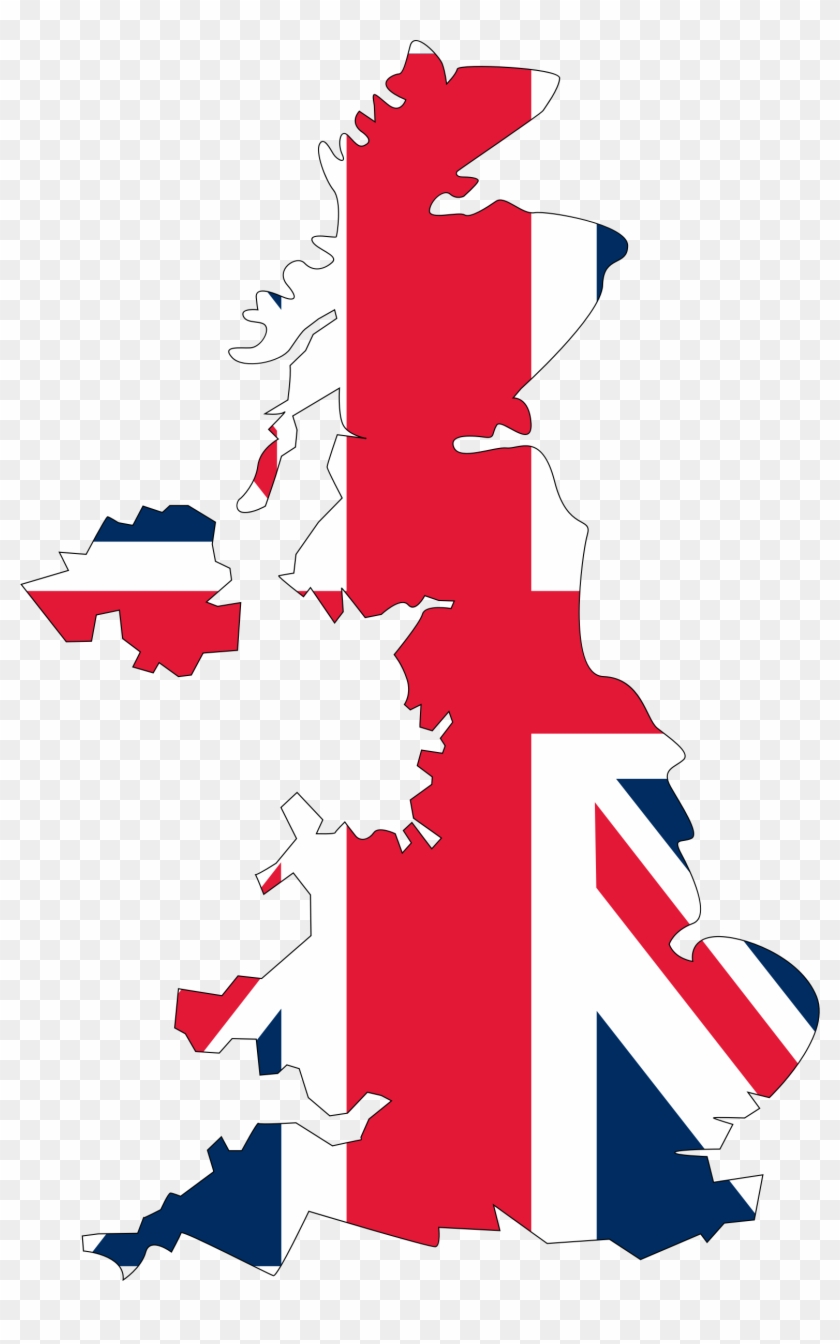 A Map Of Great Britain - Great Britain Flag Map #218915