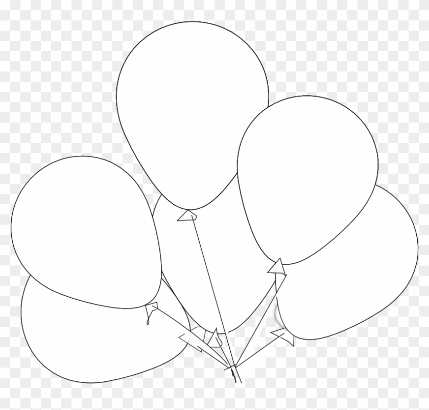 » Clip Art » Balloons Black White Line Art Svg - Clipart Black & White Balloon #219007
