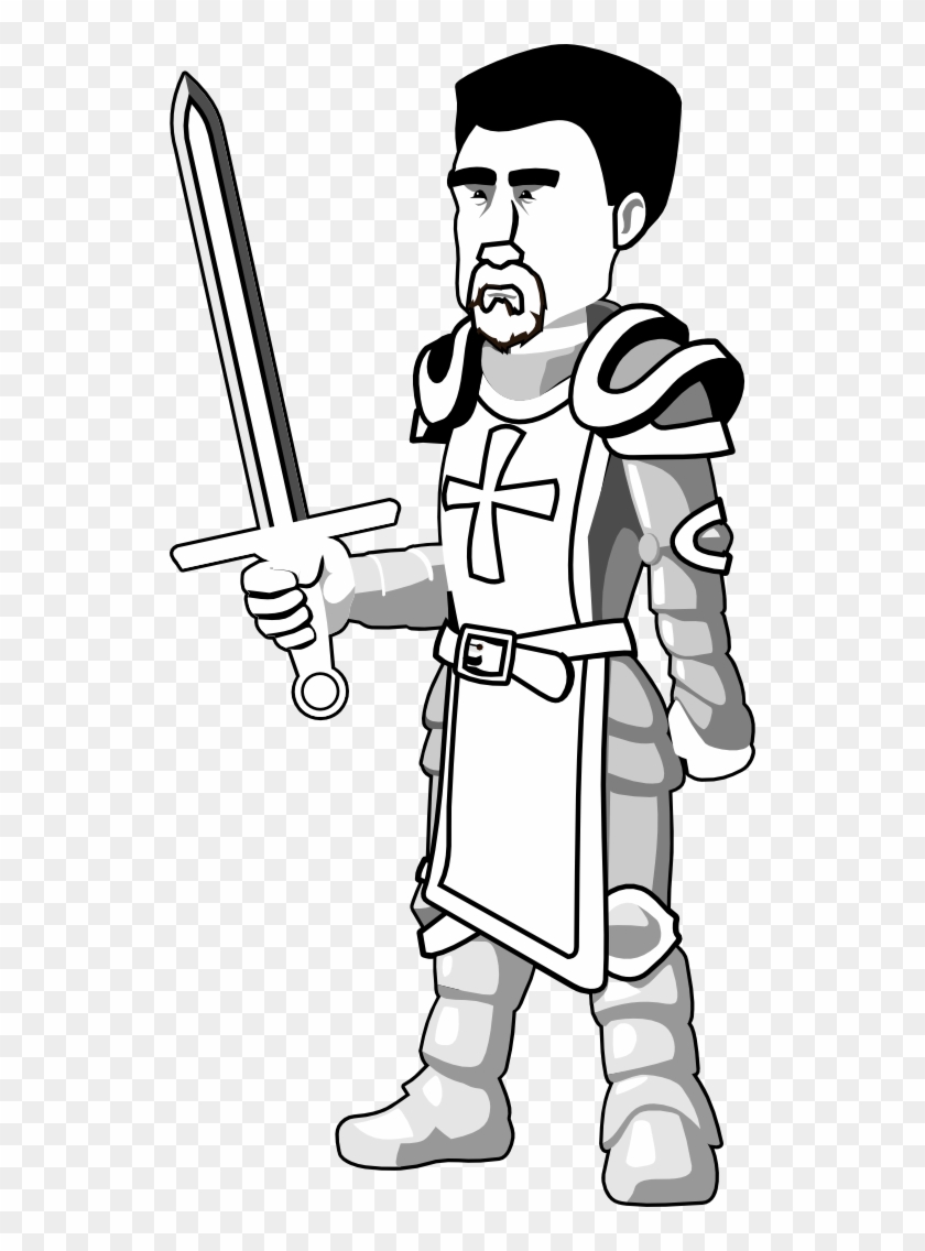 Clipart Colouringbook - - Knights In Black And White #219030