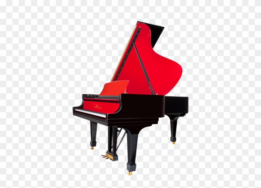 Banner With Colored Piano Keys Png Transparent - Black And Red Grand Piano #1387465