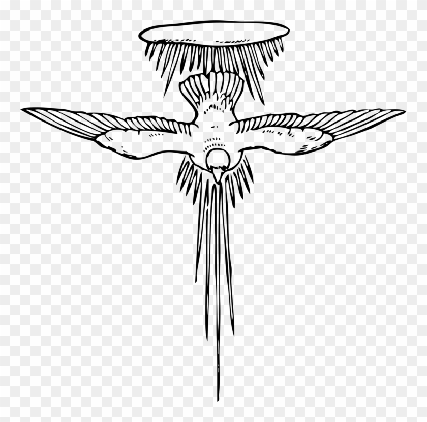 Holy Spirit Drawing Doves As Symbols Line Art - Holy Spirit Clipart Black And White #1387504