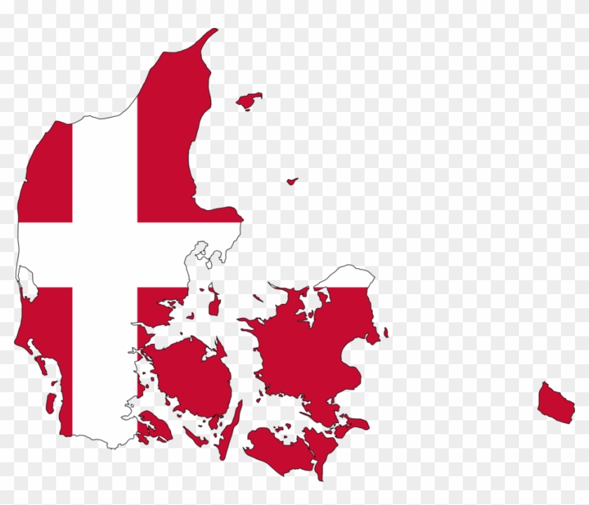 Flag Of Denmark Vector Map National Flag - Denmark Flag And Map #1387586