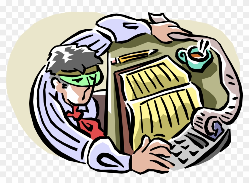 Vector Illustration Of Office Accountant Bookkeeper - Productos Sustitutos En El Mercado #1387746