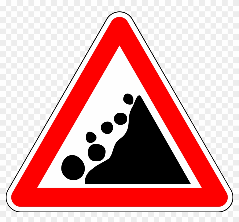 Falling Rocks Png - Falling Rocks Sign Png #1387791