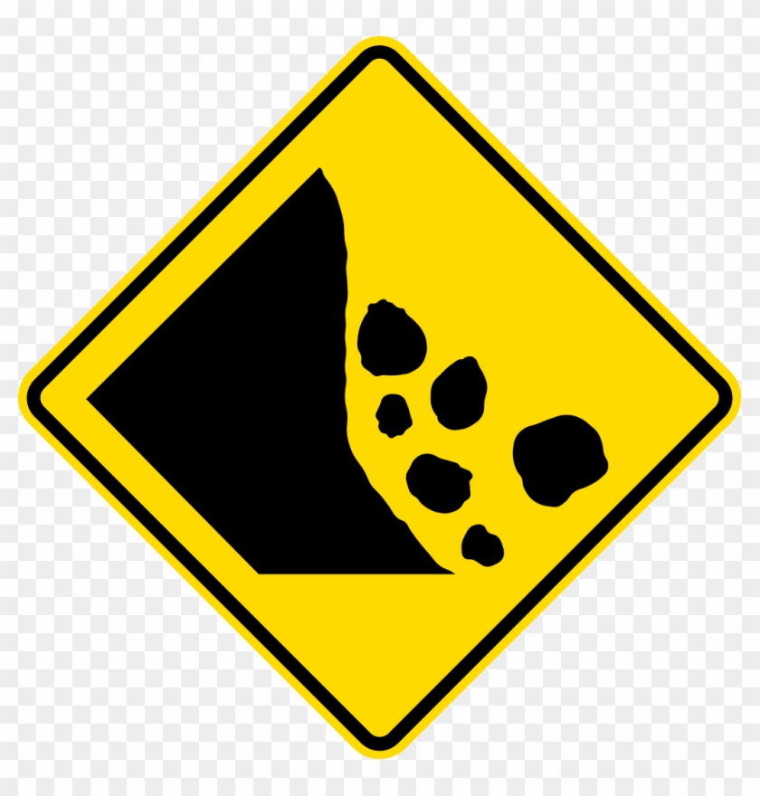 Falling Rocks Icon Png Clip Black And White Stock - Oamaru #1387793