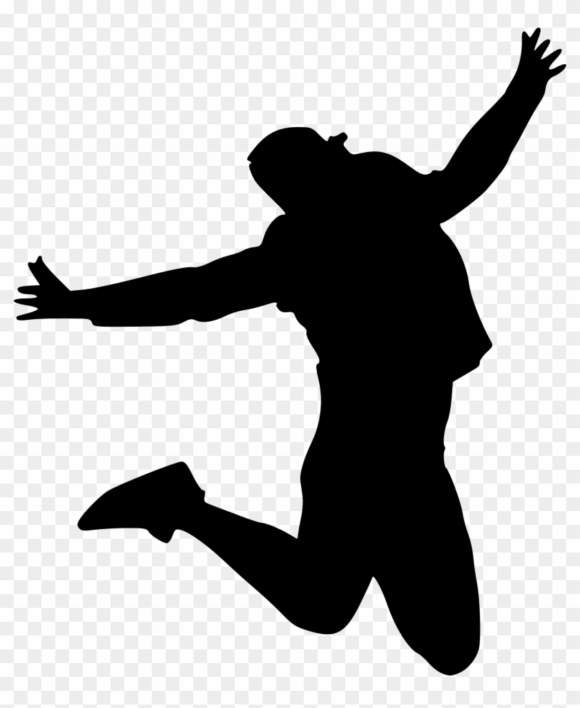 Jump Clipart Happy Man - Jump Silhouette #1387829