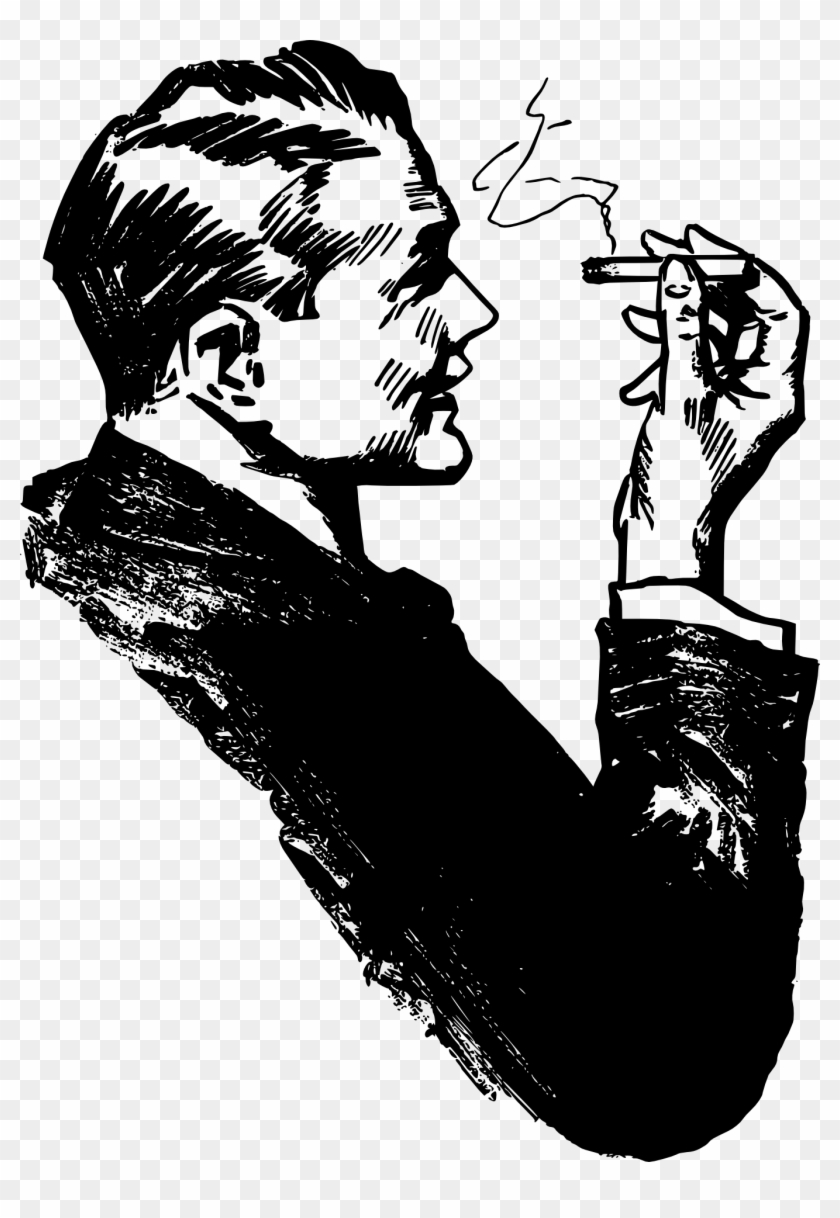 Cigarette Happy Man Smoker Smoke - Smoking Man Clip Art #1387833